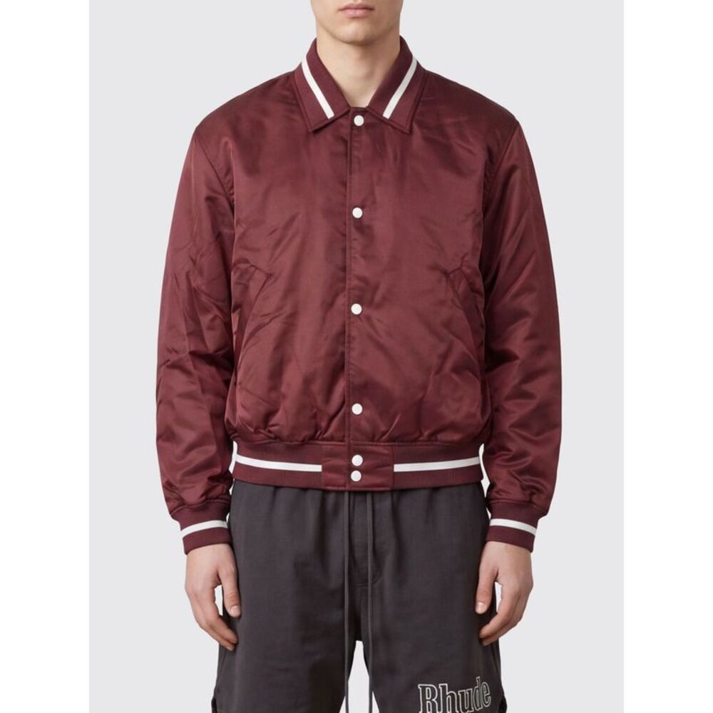 Rhude Men Rhude Water-Repellent Nylon Bomber Jacket With Contrast Piping
